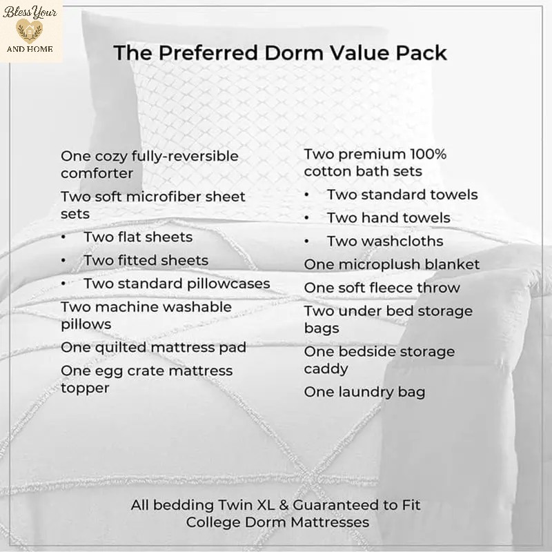 Transform Your Dorm Experience with the OCM 23-Piece Preferred Dorm Essentials Value Pack - Stylish Comfort in Preston Black and Gray!