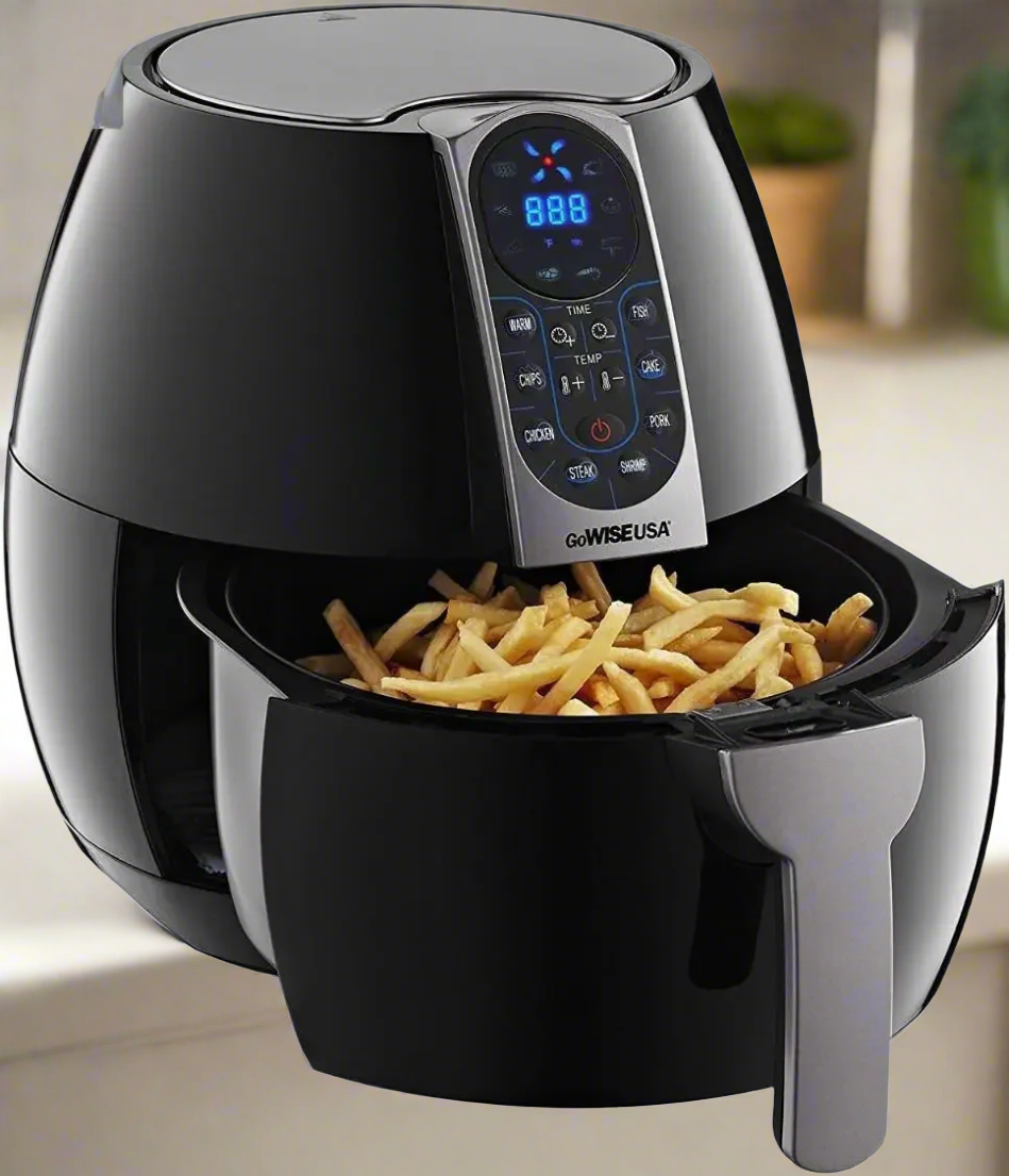 Discover the GoWISE USA 3.7-Quart Programmable Air Fryer – Easy & Healthy Cooking with 8 Presets! - Black