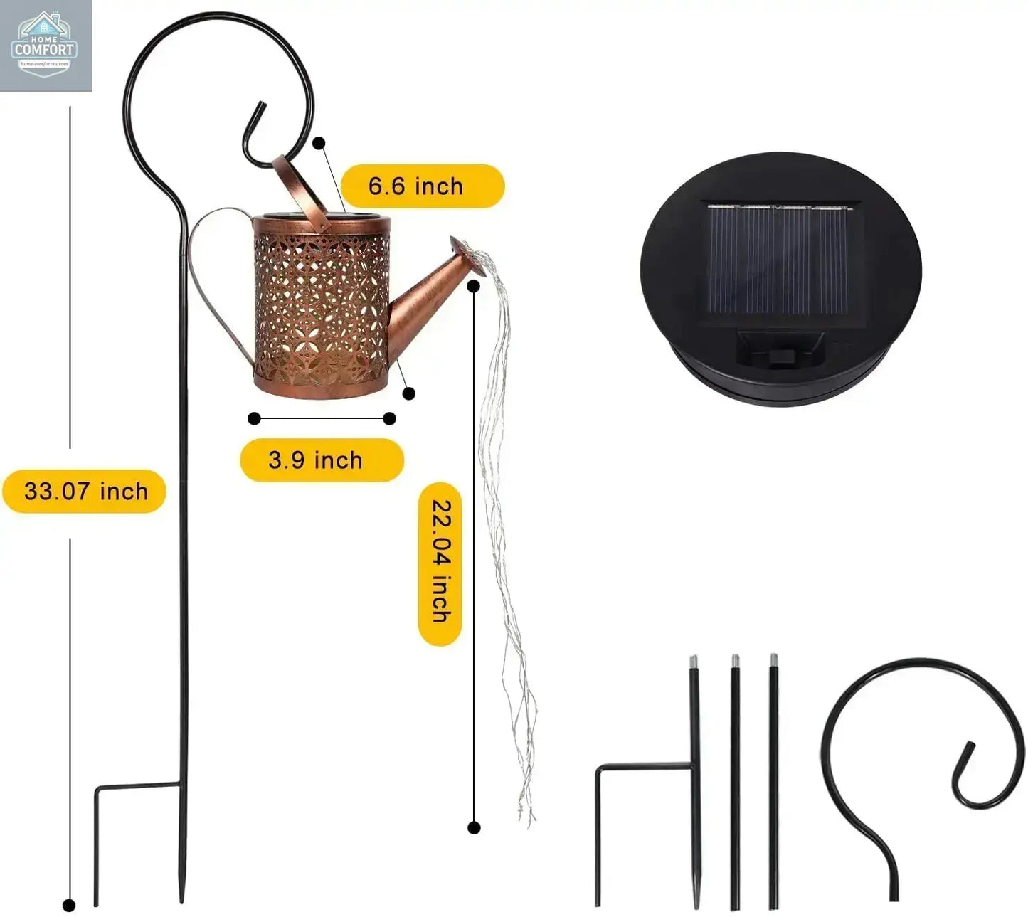 2 Pack Solar Watering Can with Lights,Solar Lanterns Outdoor Hanging Waterproof Garden Decor,Solar Lights Outdoor Garden Decorative,Retro Metal Solar Garden Lights Yard Decorations for Lawn Path Patio