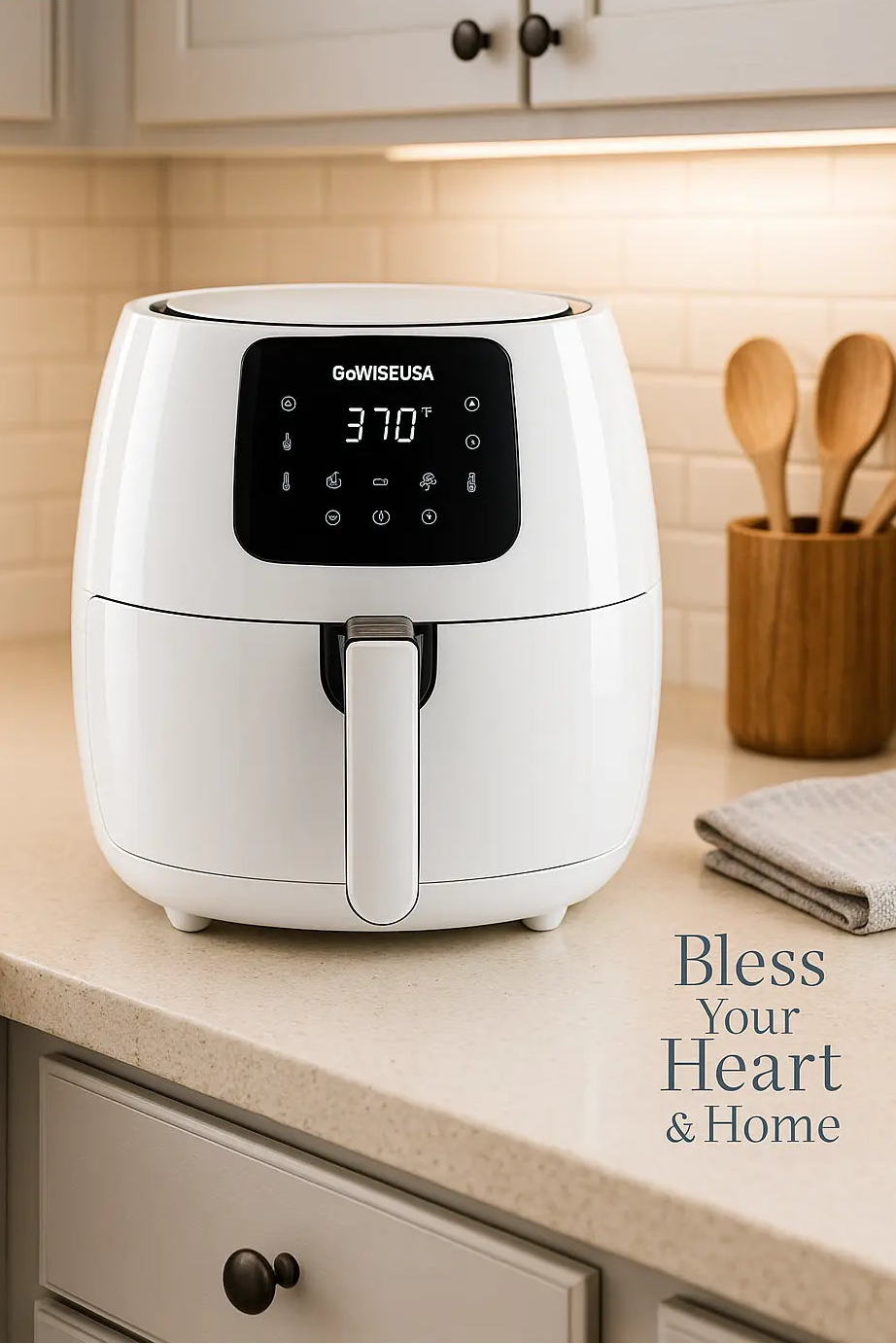 GoWISE USA 3.7-Qt Air Fryer – 8 Presets for Fast, Healthy Meals (Black)
