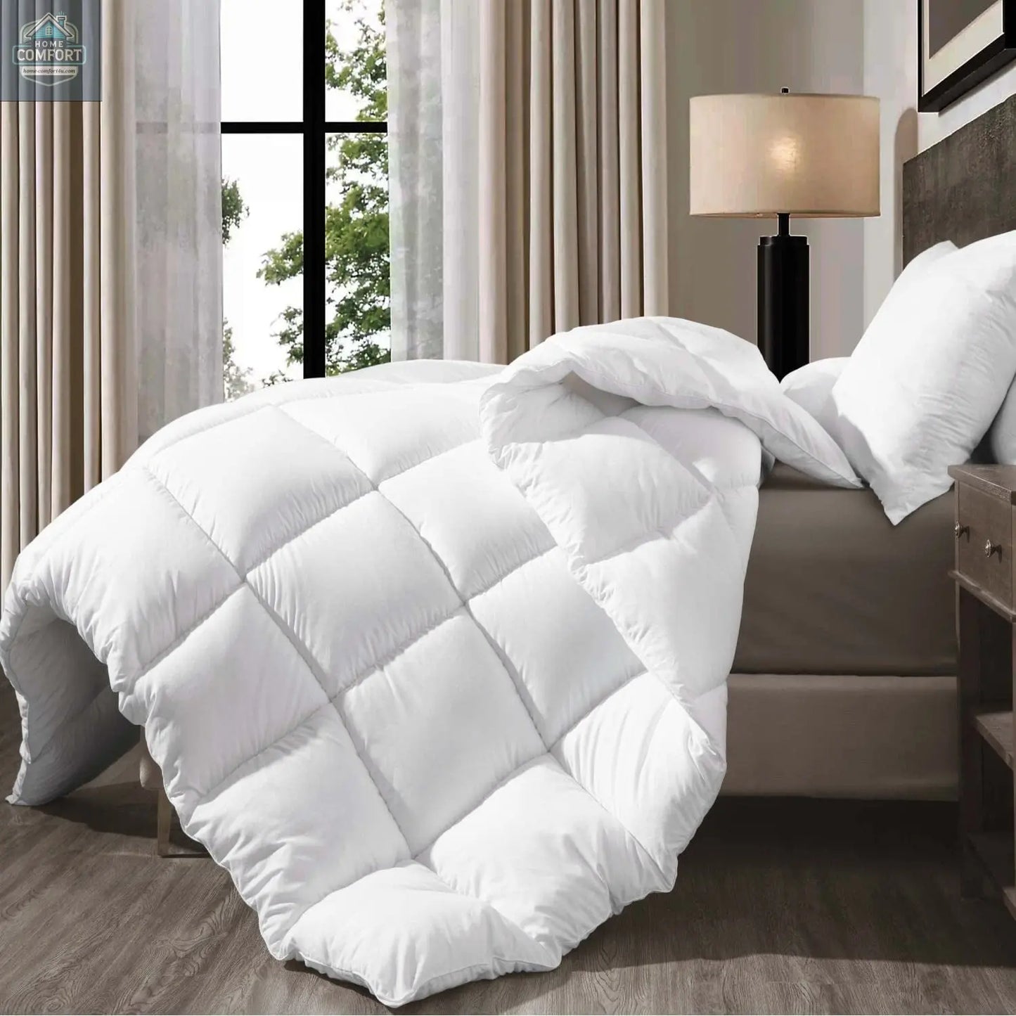 Kingsley Trend Queen Duvet Comforter Insert - Ultra Soft Box Stitched Queen Size Duvet, All Season White down Alternative Cozy Comforter with Corner Tabs, Queen 90X90