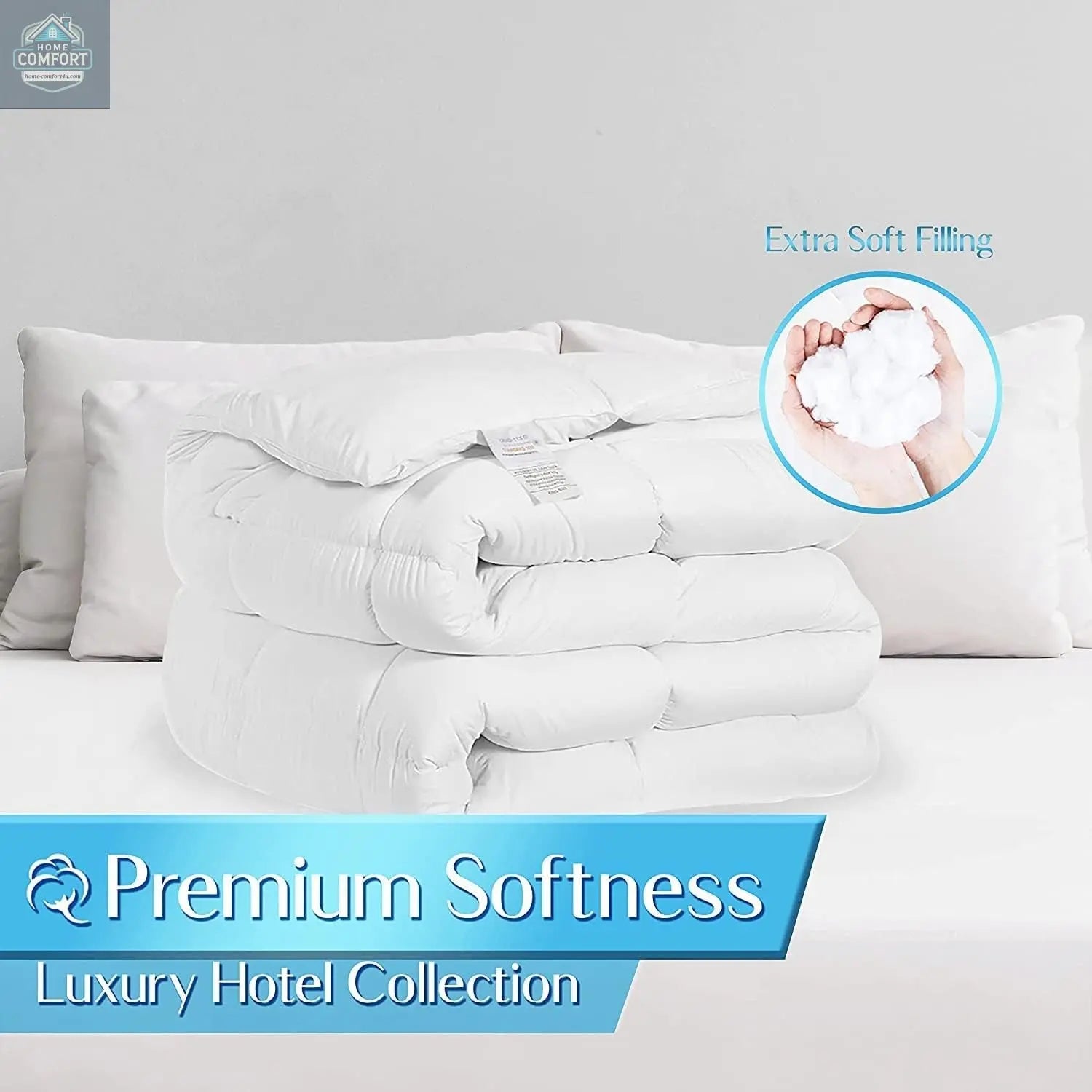 Kingsley Trend Queen Duvet Comforter Insert - Ultra Soft Box Stitched Queen Size Duvet, All Season White down Alternative Cozy Comforter with Corner Tabs, Queen 90X90