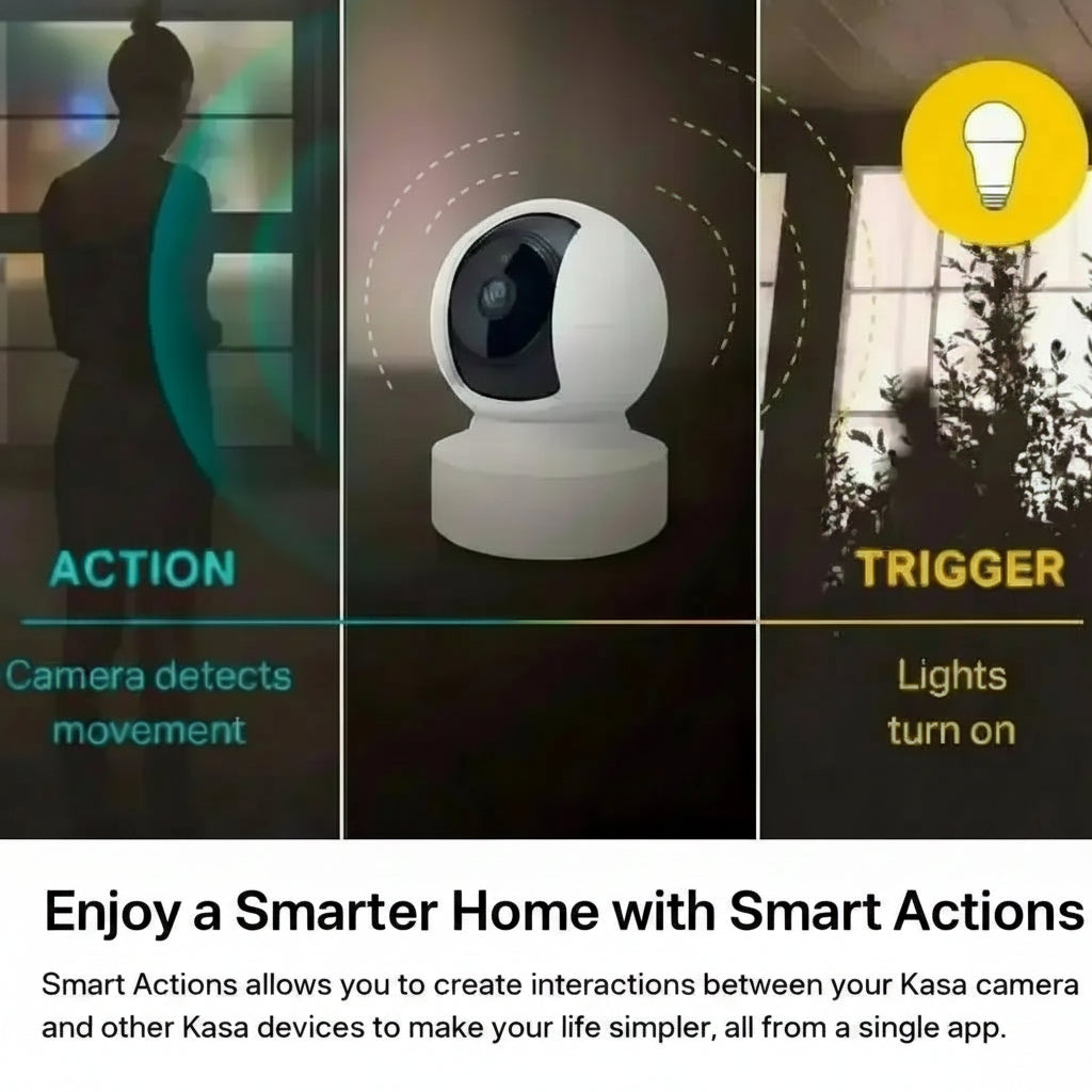 Indoor Pan/Tilt Smart Security Camera, 1080P HD Dog-Camera,2.4Ghz with Night Vision,Motion Detection for Baby and Pet Monitor, Cloud & SD Card Storage, Works with Alexa& Google Home (EC70), White