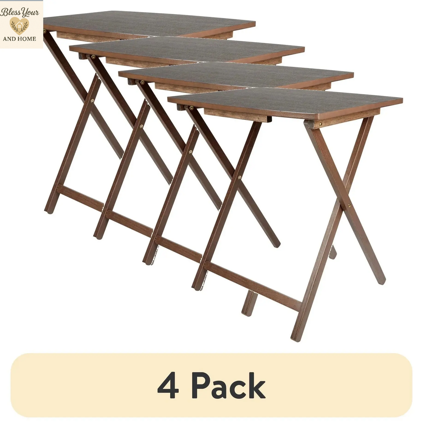 Elevate Your Space with the Stylish Mainstays Indoor Oversized Folding Tray Table in Rustic Gray - Perfect for Dining or Work!
