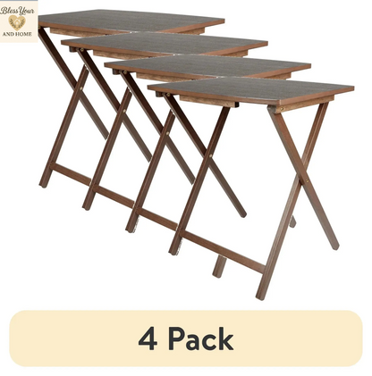 Elevate Your Space with the Stylish Mainstays Indoor Oversized Folding Tray Table in Rustic Gray - Perfect for Dining or Work!