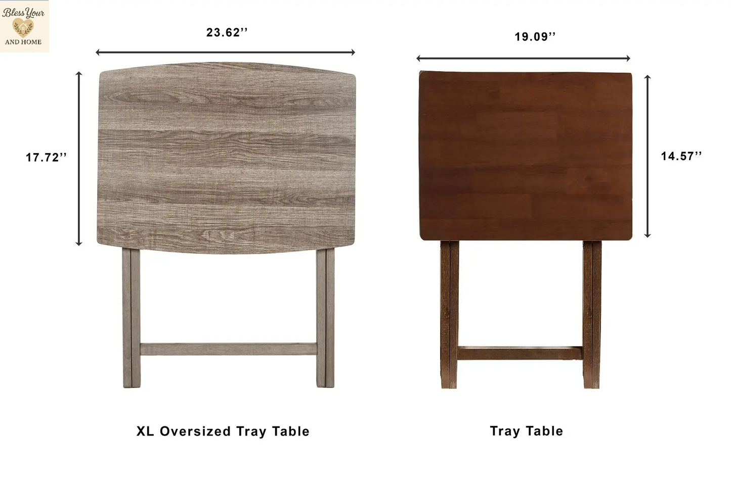 Elevate Your Space with the Stylish Mainstays Indoor Oversized Folding Tray Table in Rustic Gray - Perfect for Dining or Work!