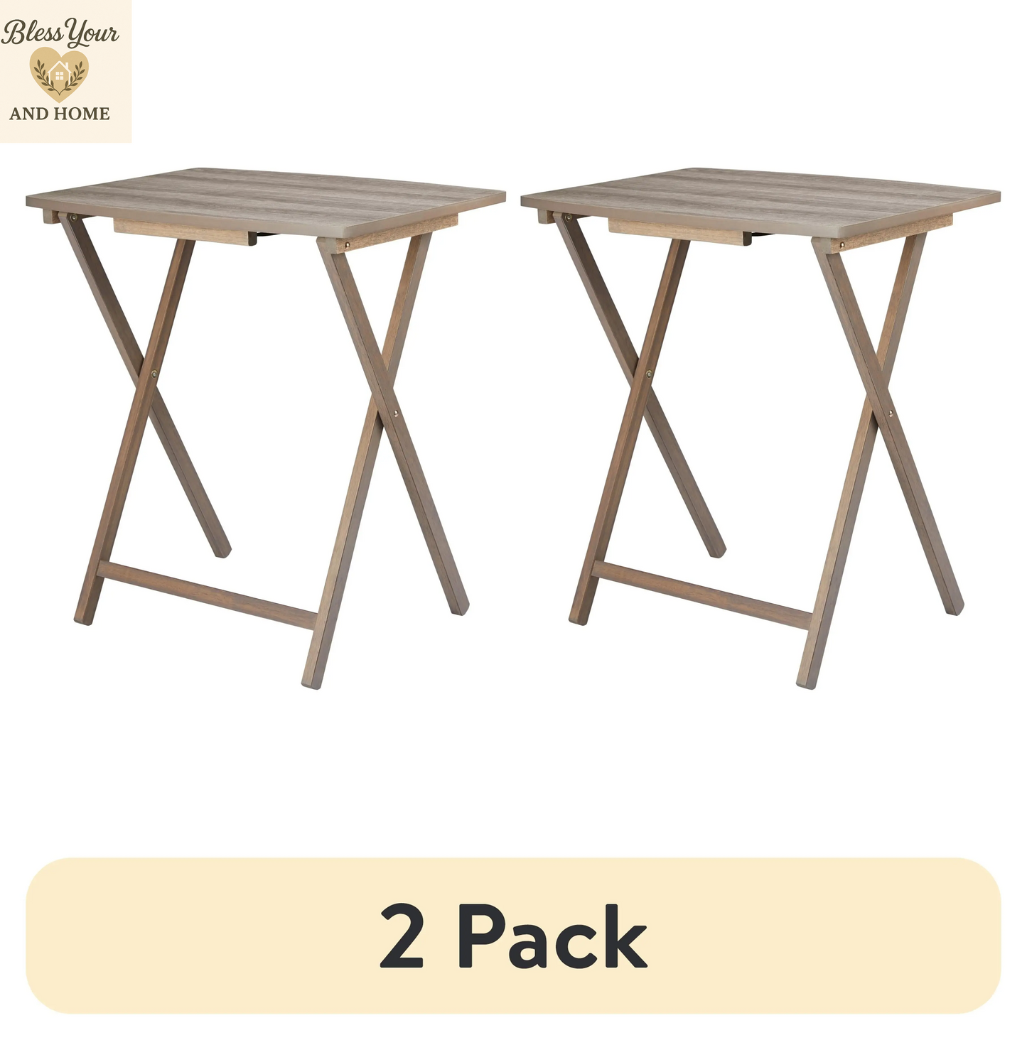 Elevate Your Space with the Stylish Mainstays Indoor Oversized Folding Tray Table in Rustic Gray - Perfect for Dining or Work!