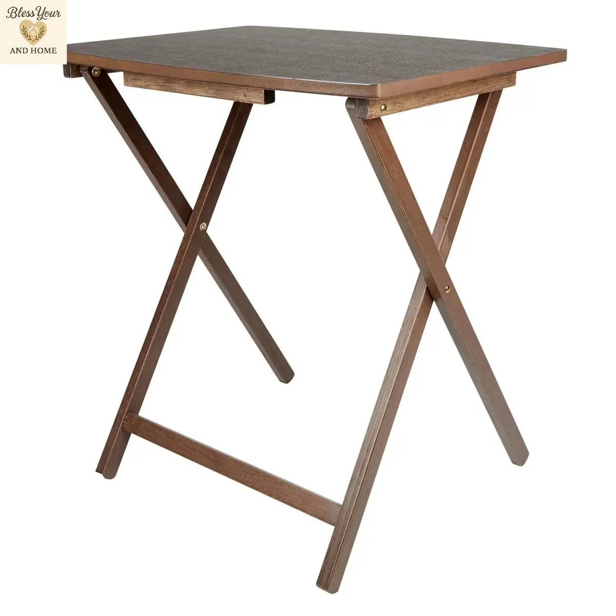 Elevate Your Space with the Stylish Mainstays Indoor Oversized Folding Tray Table in Rustic Gray - Perfect for Dining or Work!