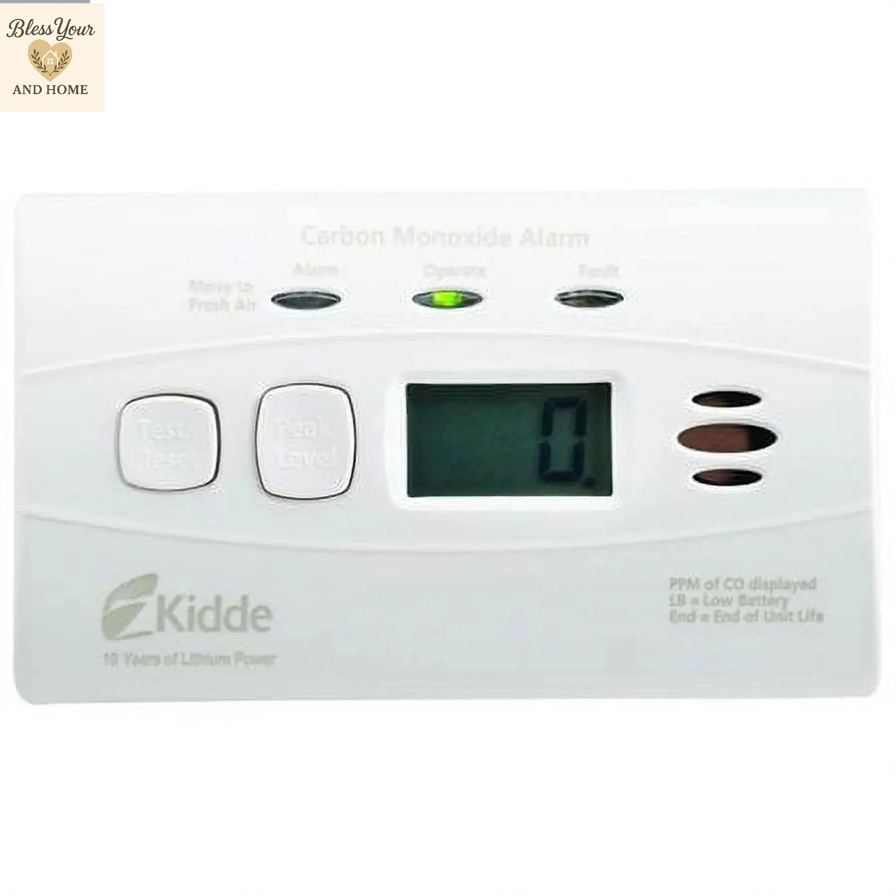Kidde C3010D Digital Carbon Monoxide Detector with 10-Year Lithium Battery for Enhanced Home Safety