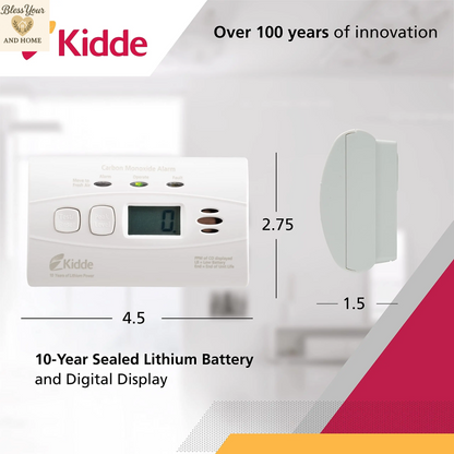 Kidde C3010D Digital Carbon Monoxide Detector with 10-Year Lithium Battery for Enhanced Home Safety