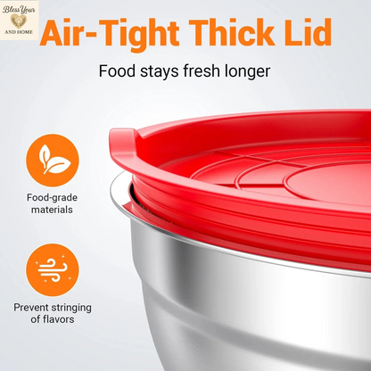 Elevate Your Culinary Experience with TINANA's 7-Pack Stainless Steel Mixing Bowls with Lids - Perfect for Every Kitchen Task!