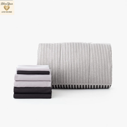 Transform Your Dorm Experience with the OCM 23-Piece Preferred Dorm Essentials Value Pack - Stylish Comfort in Preston Black and Gray!