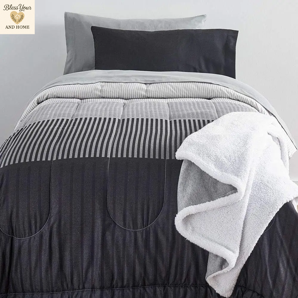 Transform Your Dorm Experience with the OCM 23-Piece Preferred Dorm Essentials Value Pack - Stylish Comfort in Preston Black and Gray!