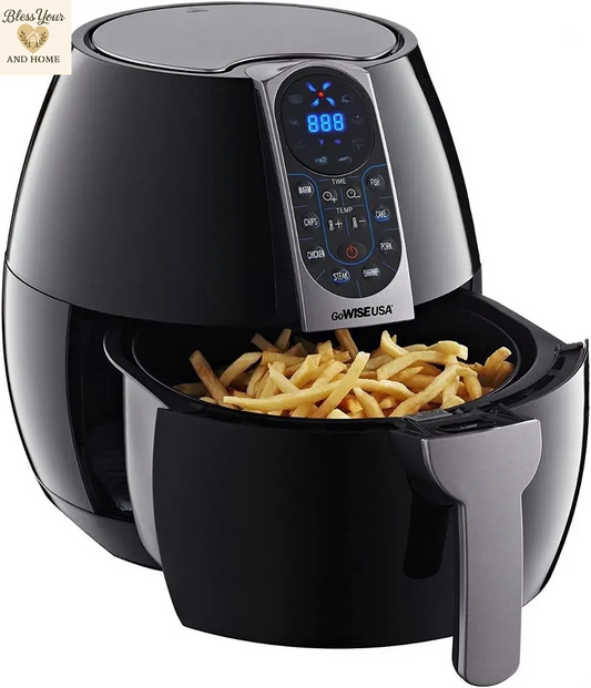 Discover the GoWISE USA 3.7-Quart Programmable Air Fryer – Easy & Healthy Cooking with 8 Presets! - Black