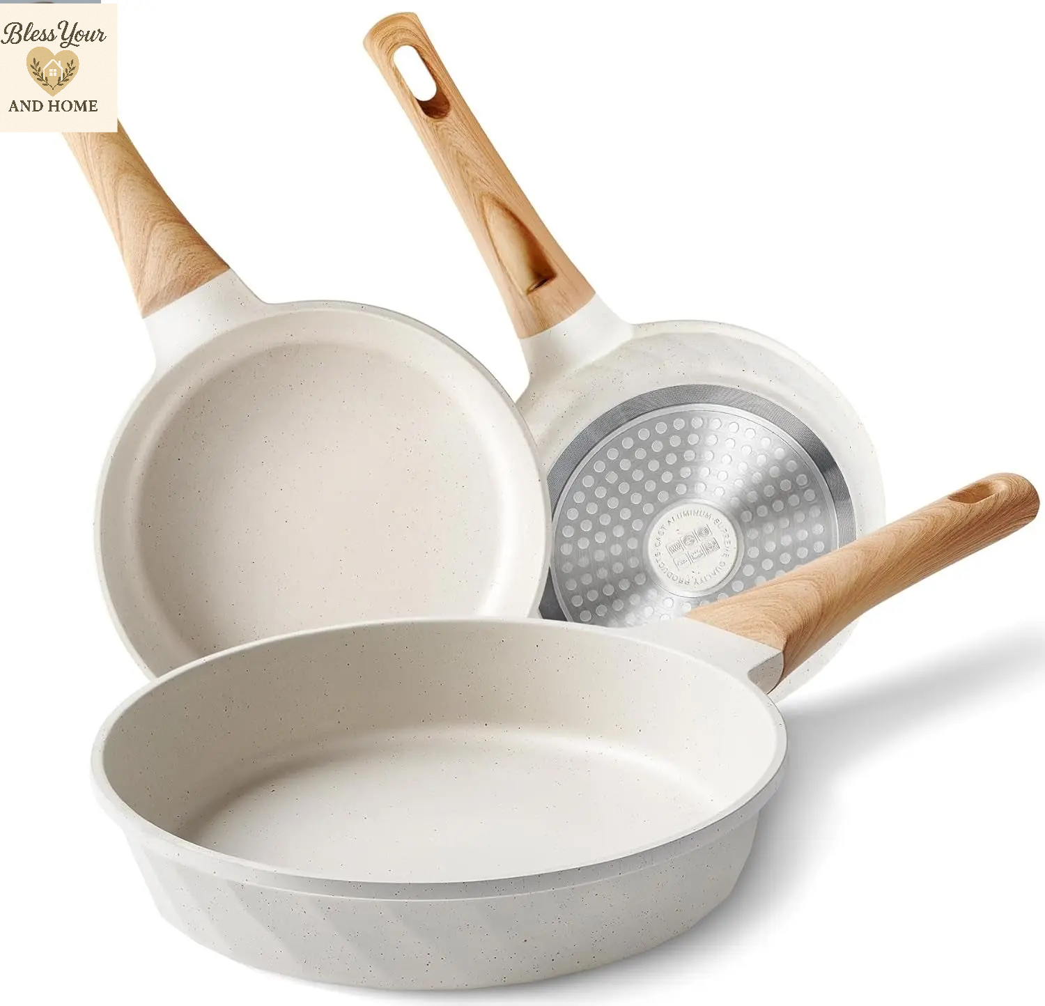 YIIFEEO Nonstick Frying Pan Set - Versatile Granite Skillet Cookware for Effortless Cooking (8", 9.5", & 11" Sizes) - Perfect Christmas Gift for Home Chefs