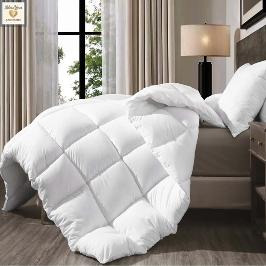 Experience Luxurious Comfort All Year Round with the Kingsley Trend Queen Duvet Comforter Insert - Soft, Cozy & Stylish White Down Alternative