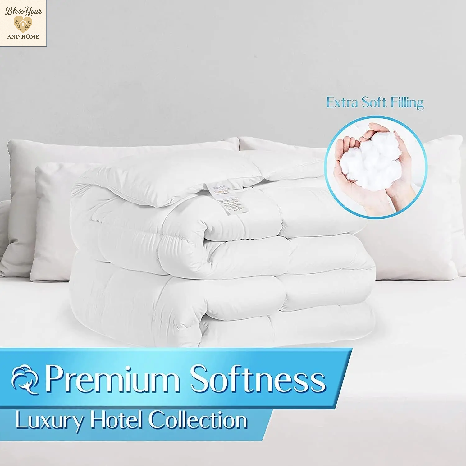 Experience Luxurious Comfort All Year Round with the Kingsley Trend Queen Duvet Comforter Insert - Soft, Cozy & Stylish White Down Alternative