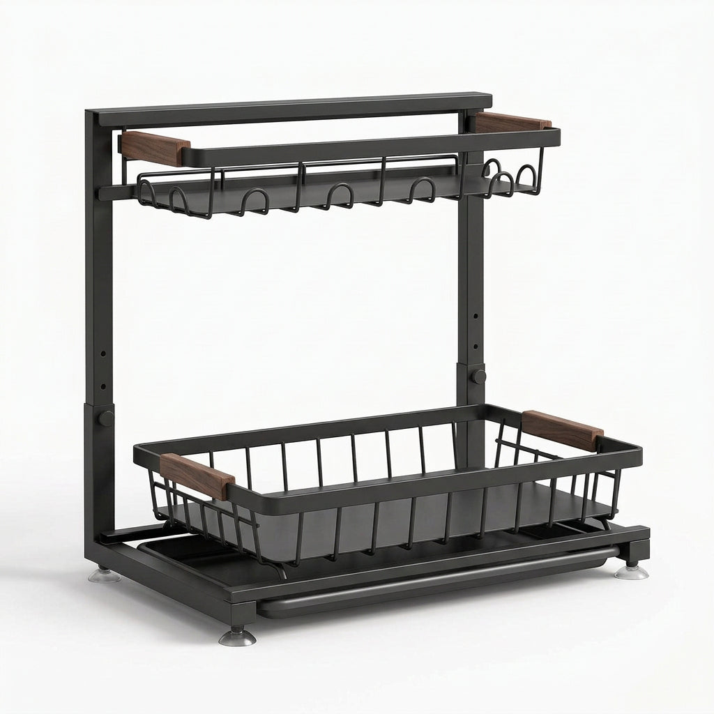  2-Pack 2-Tier Height Adjustable under Sink Organizer & Storage
