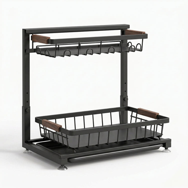  2-Pack 2-Tier Height Adjustable under Sink Organizer & Storage
