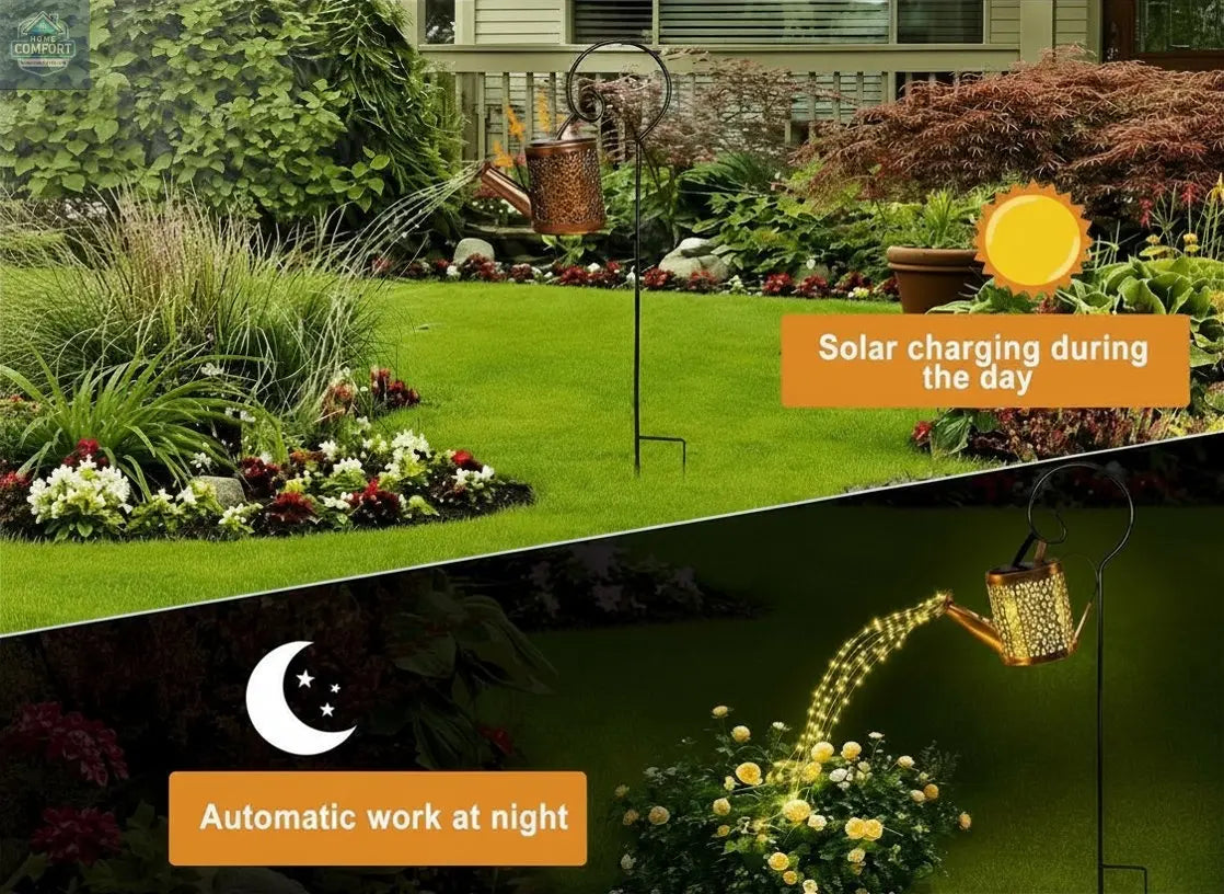 2 Pack Solar Watering Can with Lights,Solar Lanterns Outdoor Hanging Waterproof Garden Decor,Solar Lights Outdoor Garden Decorative,Retro Metal Solar Garden Lights Yard Decorations for Lawn Path Patio