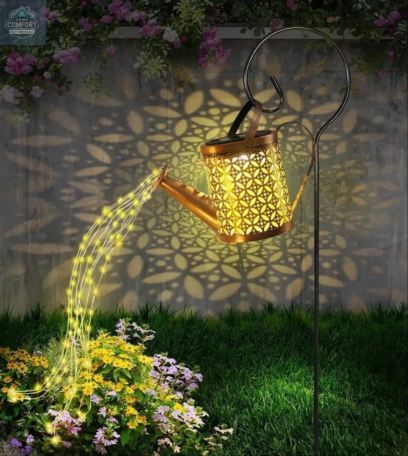 2 Pack Solar Watering Can with Lights,Solar Lanterns Outdoor Hanging Waterproof Garden Decor,Solar Lights Outdoor Garden Decorative,Retro Metal Solar Garden Lights Yard Decorations for Lawn Path Patio
