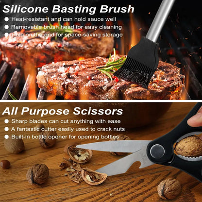  29 PCS BBQ Grill Accessories Stainless Steel 