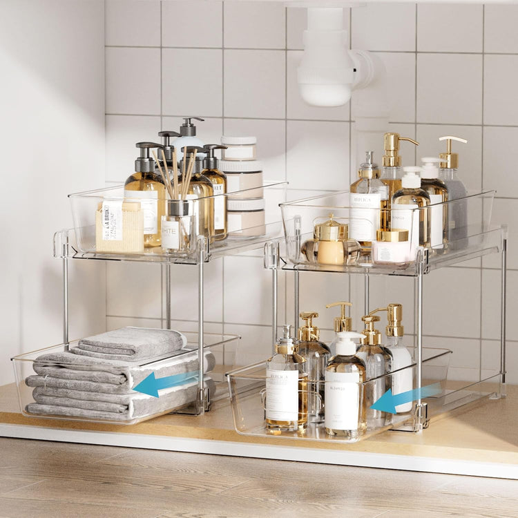 4 Pack Pull Out Bathroom under Sink Organizer (S-Standard)