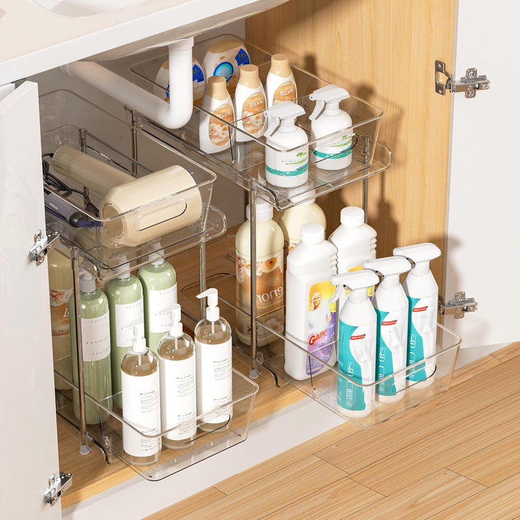 4 Pack Pull Out Bathroom under Sink Organizer (S-Standard)