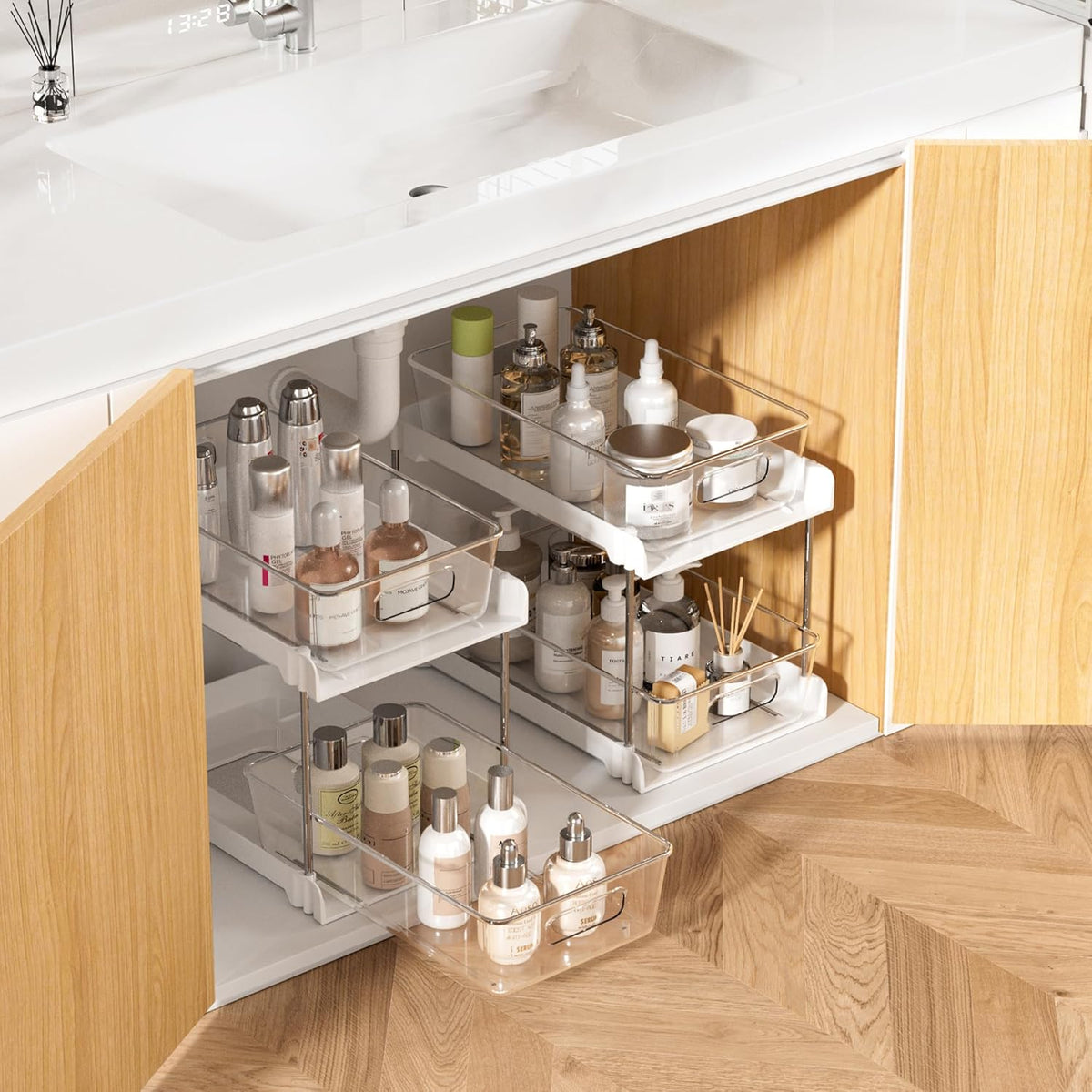 4 Pack Pull Out Bathroom under Sink Organizer (S-Standard)
