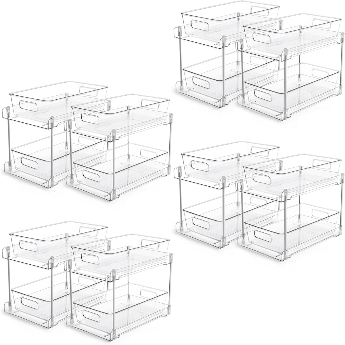 4 Pack Pull Out Bathroom under Sink Organizer (S-Standard)