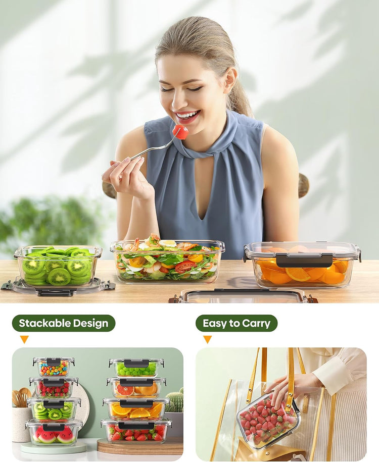  40 PCS Glass Food Storage Containers with Lids