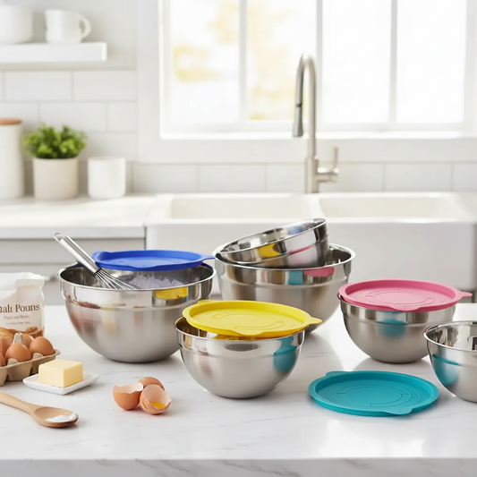 Stainless Steel Mixing Bowls Lifestyle Kitchen Shot