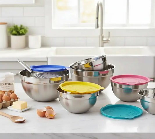 Stainless Steel Mixing Bowls Lifestyle Kitchen Shot