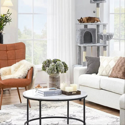 Alden Design Mid-Century Modern Faux Leather Wingback Accent Chair, Brown