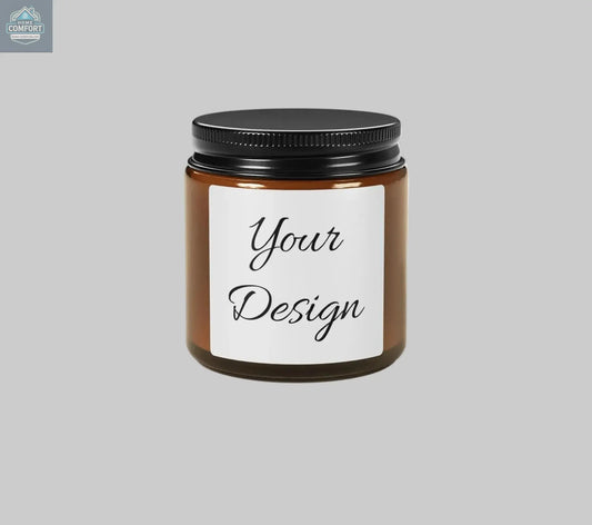4 oz Brown jar with black lid and white label on a white background