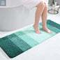 Green extra soft microfiber bath mat absorbent bathroom rug with non slip backing