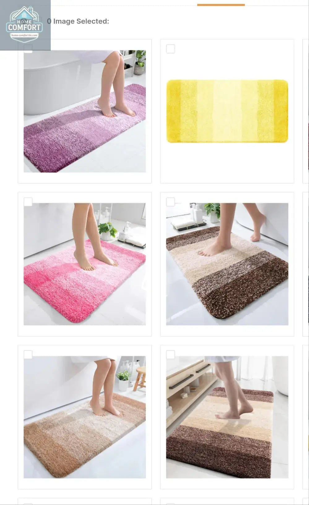 Extra soft microfiber bath mat with non slip backing shown in multiple color options
