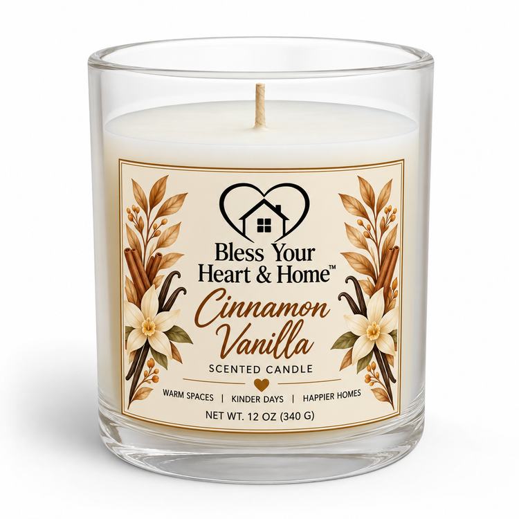 Bless Your Heart & Home Signature Scented Candle – Cinnamon Vanilla – 11 oz Bless Your Heart & Home