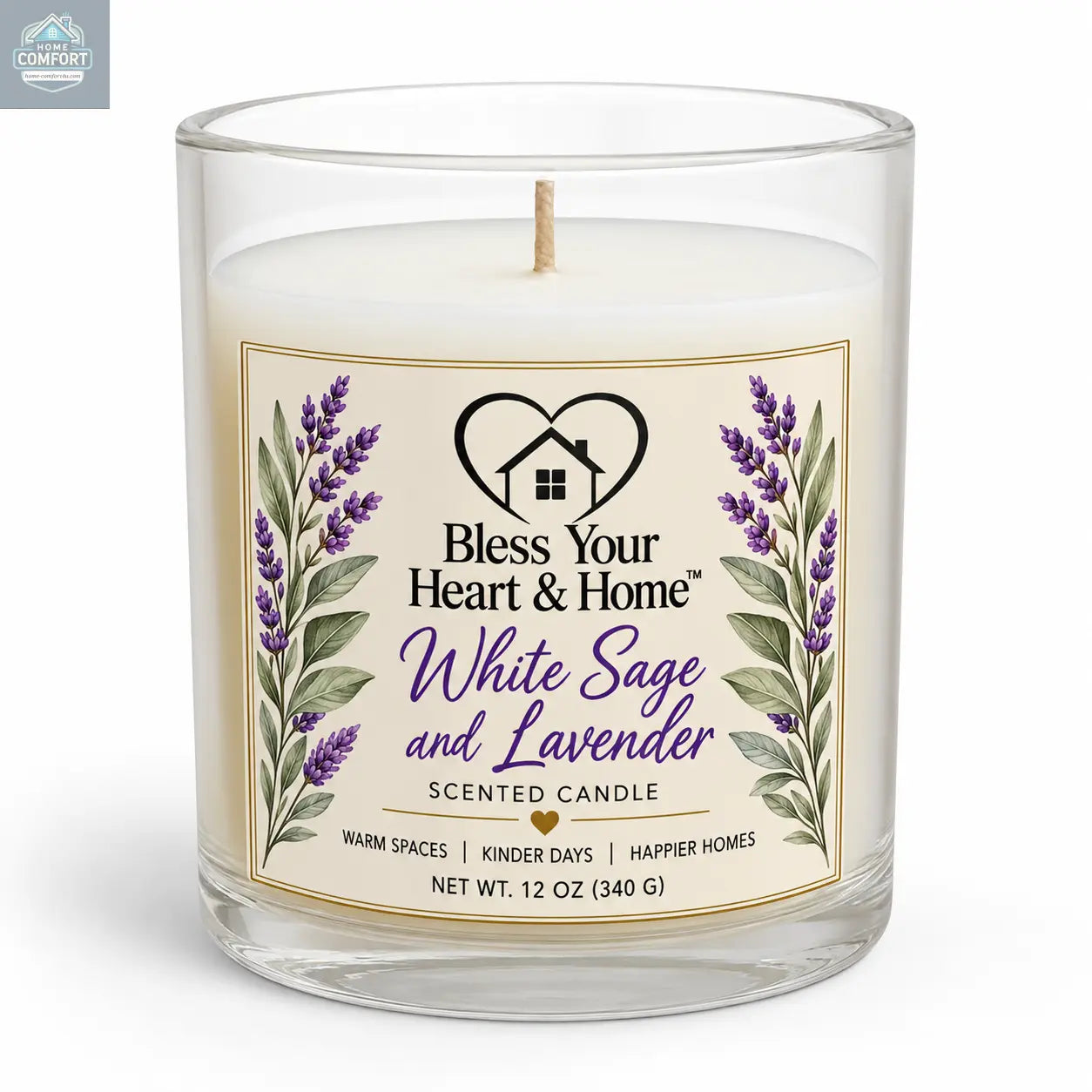 Bless Your Heart & Home Signature Scented Candle – Lavender– 11 oz
