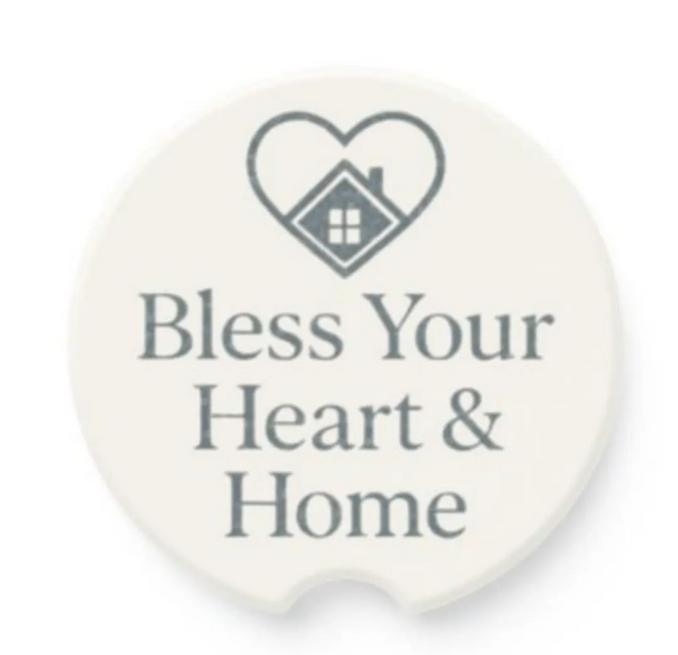 Bless Your Heart & Home Soapstone Car Coaster – Signature Solid Heart Bless Your Heart & Home