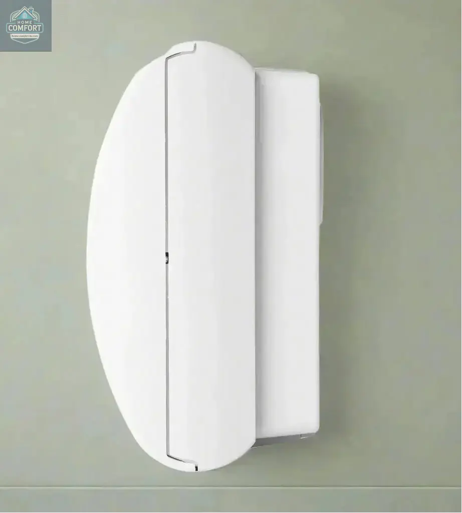 Side view of carbon monoxide alarm mounted on wall