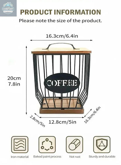 Coffee filter holder basket dimensions diagram showing height width and depth measurements