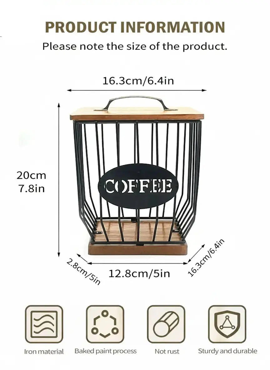 Coffee filter holder basket dimensions diagram showing height width and depth measurements