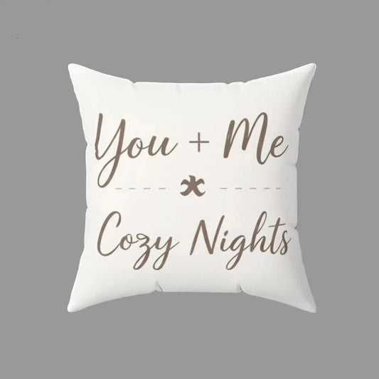Cozy Nights farmhouse square throw pillow for cozy home decor – Bless Your Heart & Home