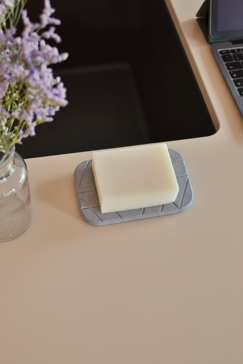 Diatomite Stone Soap Dish Quick Dry Soap Holder with Geometric Design for Bathroom Sink Bless Your Heart & Home