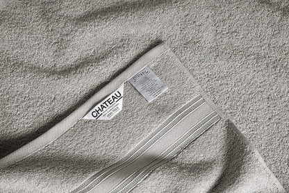 Chateau Home Luxurious 16 Piece Bath Towels Sets, (4 Bath Towels, 4 Hand Towels, 8 Wash Cloths) Low Lint, Bathroom Towel Sets 600 GSM, Durable, Highly Absorbent, Extra Large Bath Towels -Light Grey