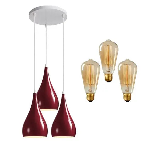 Triple Glow – 3 Head Cluster Pendant Light Hanging Ceiling Lamp Sangria Angel