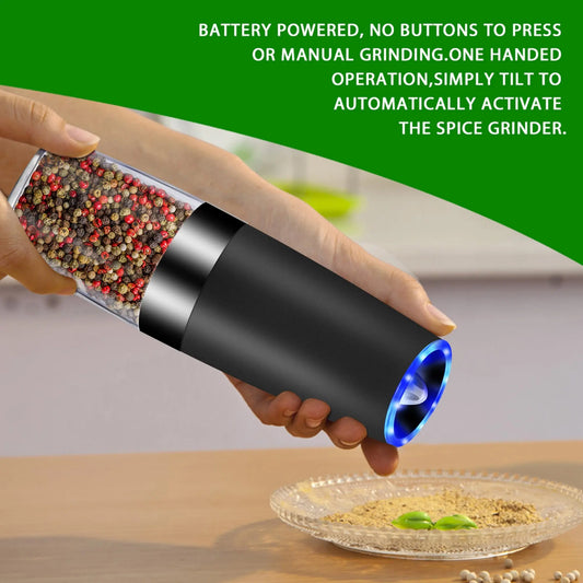 Electric Gravity Sensor Automatic Pepper Grinder - Effortless, Mess-Free Seasoning 
