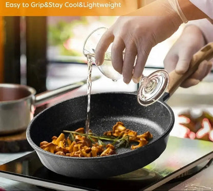 Frying Pans Nonstick, Induction Frying Pan Set Granite Skillet Pans for Cooking Omelette Pan Cookware Set with Heat-Resistant Handle, Christmas Gift for Women (8" &9.5" &11")
