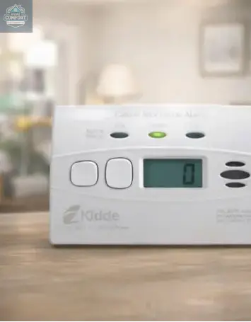 Front view of carbon monoxide alarm with digital display